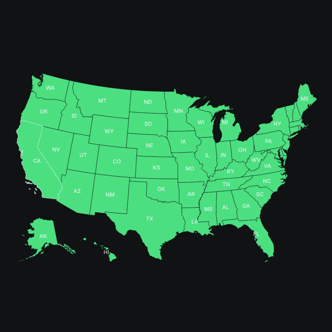 SGOV vs HYSA preview: a US map shading each state by whether SGOV or savings comes out ahead after tax.